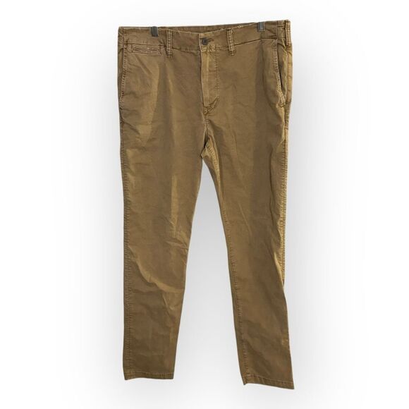 American Eagle Outfitters Tan Chinos Slim Fit Cotton Twill 33x34 - Picture 1 of 8
